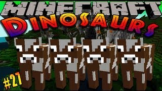 Minecraft Dinosaurs - ( Dinosaur mod ) - Episode 27 - CRAZY COWS!
