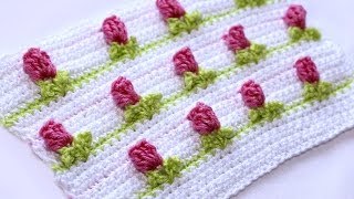 Вязание крючком. Crochet. Узор 1  "Розочки" Часть 1