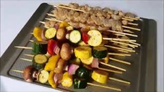 grilled shrimps & vegetables kabobs