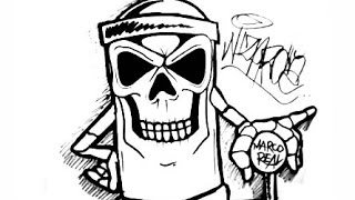Drawing a skull spraycan characters by CHOLOWIZ