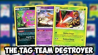 Beedrill Tag Team GX Destroyer Deck! W/Spiritomb & Shedinja! Meme Deck Unbroken Bonds PTCGO