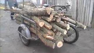 Велосипед с боковым прицепом и мотором Д8