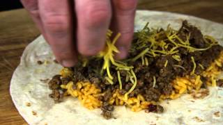 Ground Beef Burrito Recipe Using Rice & Cheese : Tacos & Burritos