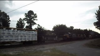 Two CSX Trains Go Head To Head At Railroad Crossing