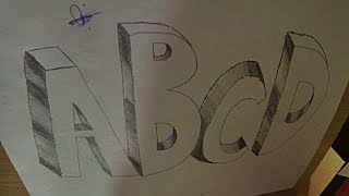 3 Boyutlu Harf Nasıl Çizilir ? - 3D Harf Çizimi - How To Draw 3D Letters (ABCD)