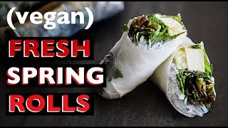 VEGAN SPRING ROLLS RECIPE | VIETNAMESE THAI RICE PAPER ROLLS + PEANUT SAUCE
