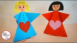 Paper doll making tutorial | Paper crafts for kids DIY | Easy origami for kids | Maison Zizou
