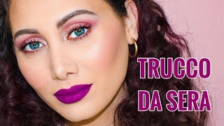 Tutorial trucco da sera smokey eyes viola e malva e labbra viola