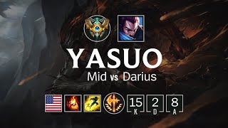 Yasuo Mid vs Darius - NA Challenger Patch 8.11