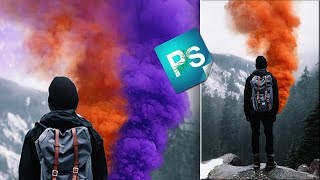 Как создать дым от шашки в Фотошоп. Цветной дым от дымовой шашки