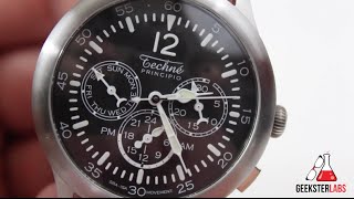 Techné Merlin Swiss Dual-Time Aviator Watch (296.061)
