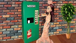 Как сделать Кофе-аппарат-машина для кукол.How to Make a Doll Vending Machine coffee