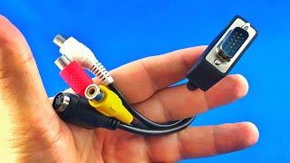 ✅ VGA to AV S Video cable adapter from AliExpress unboxing haul euro app