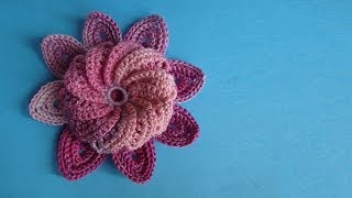 Crochet flower pattern Вязание цветка крючком урок 67