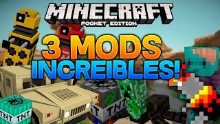 Los Mejores 3 Mods para Minecraft PE 1.8 | mods epicos para tu survival!! | Epicos
