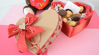 Como hacer una caja en forma de corazón para San Valentín // Día del amor y la amistad - Loveluzlop
