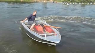 Алюминиевая моторная лодка Wyatboat 390У Вятбот 390У с мотором Mercury 9,9