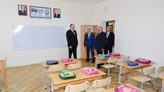 Президент Ильхам Алиев ознакомился с условиями, созданными в школе 58