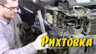 Рихтовка крыльев на  Hyundai Sonata.