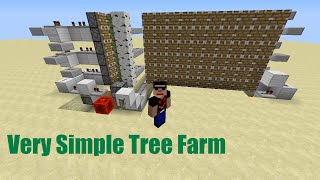 How to Build a Simple/Cheap Semi-Auto Tree Farm in Minecraft (Works in 1.14)