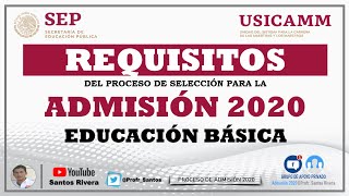 REQUISITOS para participar en el PROCESO de ADMISIÓN 2020