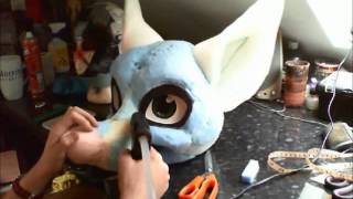 Fursuit Head Tutorial - Time Lapse - Part 3 - Furring/fleecing 1