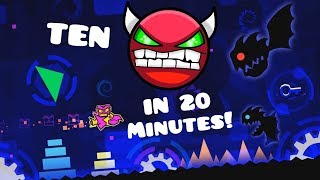 I beat 10 demons in 20 minutes - Geometry Dash