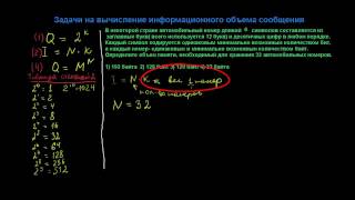 Вычисление информационного объема. 2 тип задач