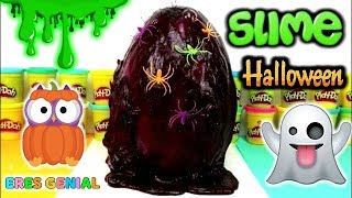 Huevo Sorpresa Gigante de Slime de Halloween - En Español - Con Lina y Eva