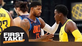 First Take debates which team won Paul George-Victor Oladipo trade | First Take | ESPN