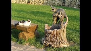 мусорки  в  виде    дерева  кора.  из цемента  декоративная  штукатурка  .