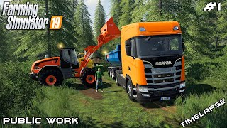 Building forest road | Public Work on Geiselsberg | Farming Simulator 19 | Episode 1