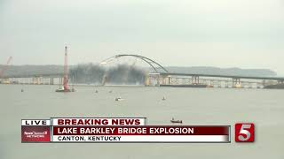 Crews Demolish Old Lake Barkley Bridge In Ky.