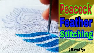 Hand Embroidery Peacock feather | design | Hand work | Aari work