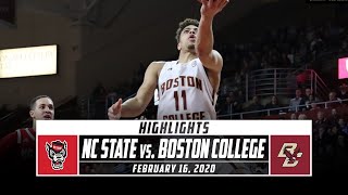 NC State vs. Boston College Basketball Highlights (2019-20) | Stadium