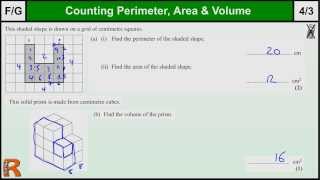 Perimeter, Area, Volume GCSE Maths Foundation revision Exam paper practice & help