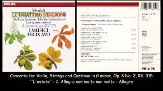 Vivaldi - The Four Seasons - I Musici - Felix Ayo - 1959