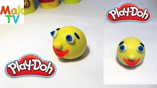 Как слепить Колобка из пластилина Плей До. How to make a loaf of Play-Doh.