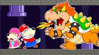 Wolfoo Japan ★ ウルフーがマリオゲームの世界でクッパモンスターを倒す ★ 子供向け動画