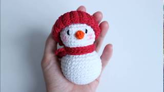 Простой снеговик амигуруми крючком для начинающих