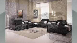 Modernes Wohnzimmer schwarzes Ledersofa Ideen | Haus Ideen