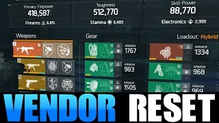 THE DIVISION - VENDOR RESET | GOD ROLL WEAPONS, GEAR & GEAR MODS! (YOU NEED TO BUY)