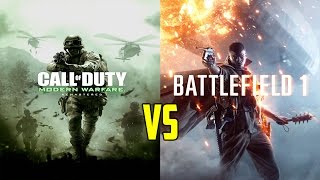 Call of Duty Modern Warfare Remastered vs Battlefield 1 #RIPCOD? (Cod4 vs Battlefield 1)