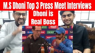 Pakistani Reaction To | M.S Dhoni Top 3 Press Meet Interview's Of All Time | REACTION