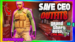 GTA5 ONLINE HOW TO SAVE *NEW* CEO /BODYGUARD ARMOUR OUTFITS GTA ONLINE PATCH 1.40