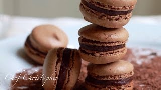 Dark Chocolate French Macarons