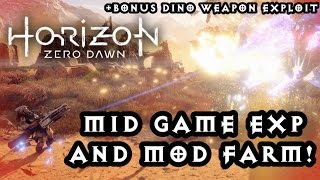 Horizon Zero Dawn - Mid Game EXP and MOD farm! +dino weapon exploit
