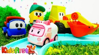 Leo the Truck builds a road for cars and trucks.