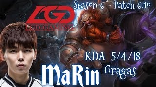LGD MaRin GRAGAS Jungle vs Elise - Patch 6.10 KR | League of Legends