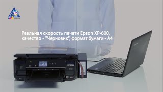 Epson XP-600: тест на скорость печати текста. Режим "Черновик"